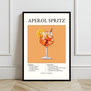 Aperol Spritz Cocktail Fine Art Print, Aperol Spritz Poster, Bar Cart Decor, Summer Cocktail Art, Italian Drink Wall Art, Aperol Lovers Gift