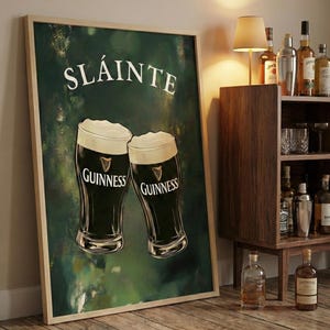 Poster del pub irlandese Sláinte Guinness: Vintage Cheers Art
