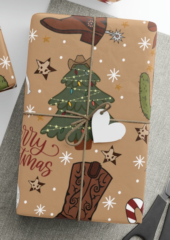 Cowboy Wrapping Paper, Cowgirl Wrapping Paper, Cowboy Santa, Horse