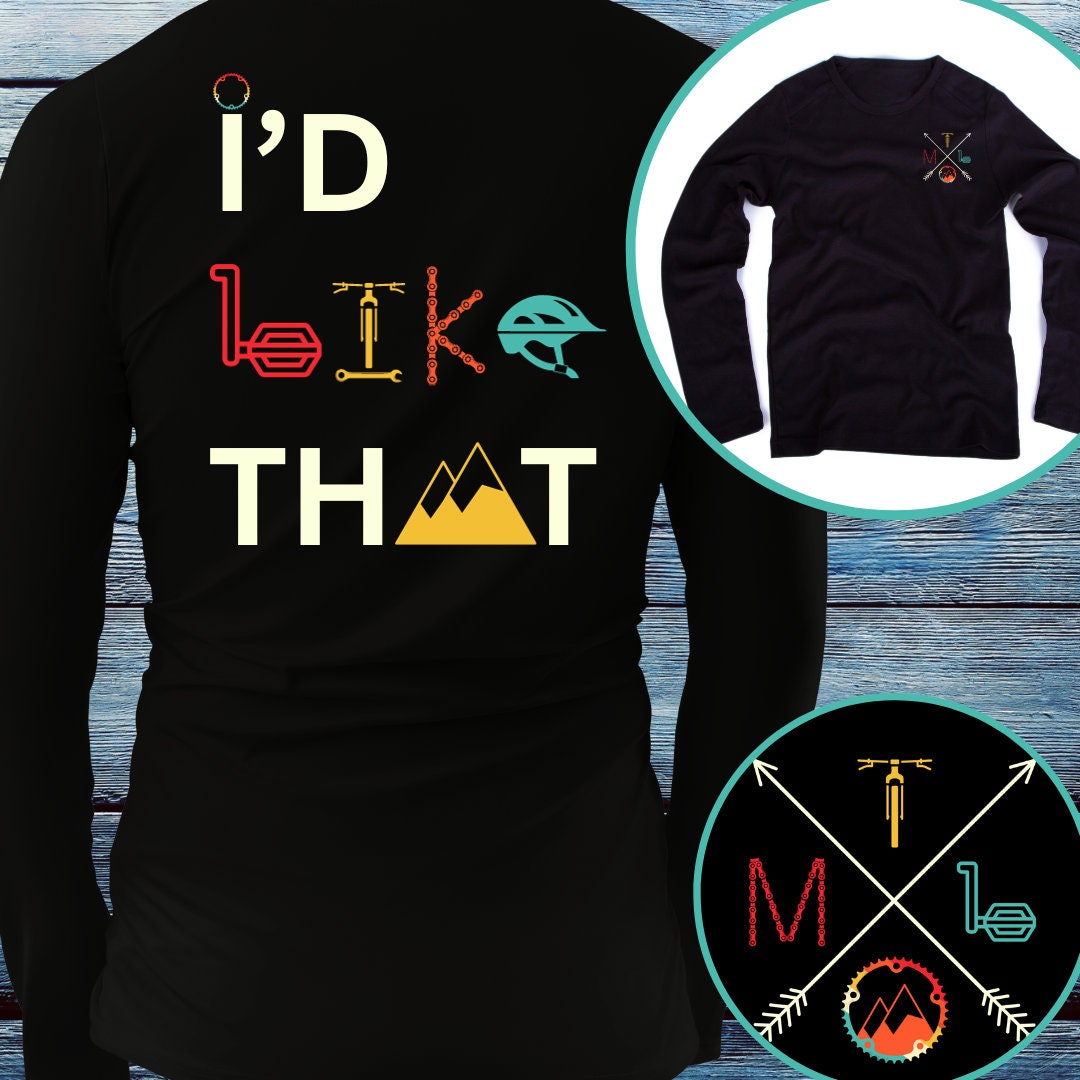 Retro MTB Mountain BIKE Long Sleeve T Shirt I'd BIKE Etsy