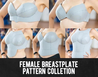Female Foam Breastplate Pattern Collection - 5 Different Designs - Digital Download PDF