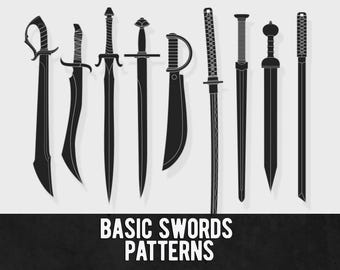 Basic Sword Patterns - 6 Designs - Digital Download | PDF