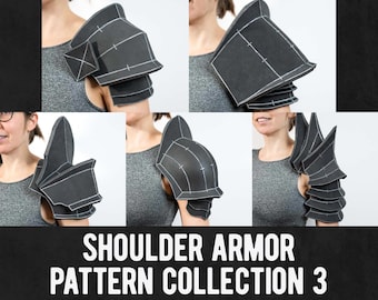Shoulder Armor EVA Foam Cosplay Pattern Collection 3 - 5 Different Designs - Digital Download PDF