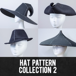 Collection de motifs de chapeaux : 2 à 4 modèles - Téléchargement numérique PDF