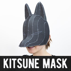Patrón de máscara de zorro kitsune - Descarga digital / PDF