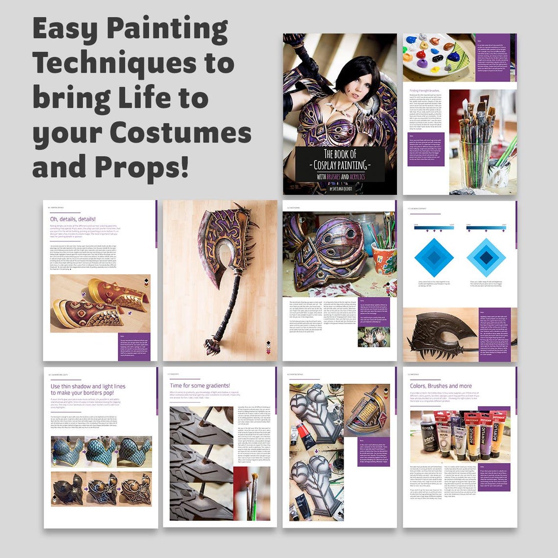 The Book of Cosplay Painting – Brushes and Acrylics / PDF - Etsy
