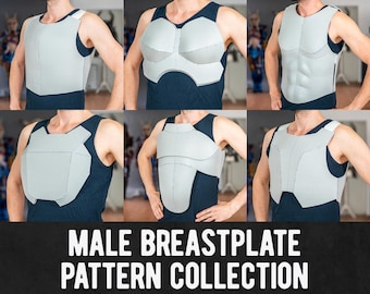 Male Breastplate EVA Foam Cosplay Pattern Collection - 6 Different Designs - Digital Download PDF