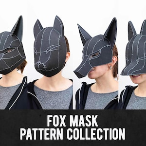 Fox Mask Pattern Collection - 4 Different Designs - Digital Download | PDF