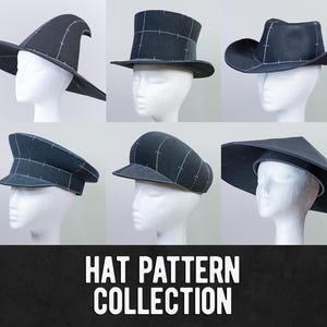 Collection de motifs de chapeaux - 6 modèles - Téléchargement numérique au format PDF
