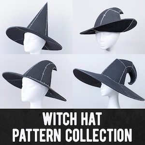 Witch Hat Pattern Collection - 4 Designs - Digital Download PDF