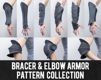 Bracer & Elbow Armor Cosplay Pattern Collection - 10 Different Designs - Digital Download PDF