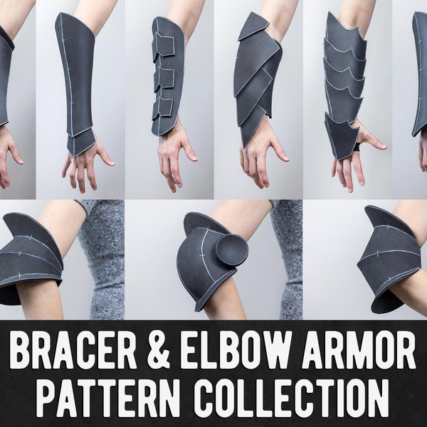 Bracer & Elbow Armor Cosplay Pattern Collection - 10 Different Designs - Digital Download PDF
