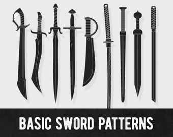 Basic Sword Patterns - 6 Designs - Digital Download | PDF