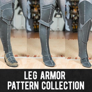 Leg Armor EVA Foam Cosplay Pattern Collection - 14 diversi design - Download digitale PDF