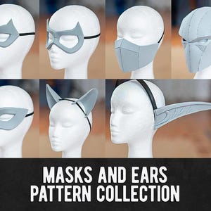 Masks and Ears EVA Foam Cosplay Pattern Collection - 10 Different Designs - Digital Download PDF