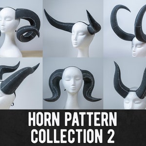 Collezione di modelli per cosplay in schiuma EVA Horn 2 - 7 diversi design - Download digitale PDF