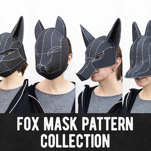 Fox Mask Pattern Collection - 4 Different Designs - Digital Download | PDF