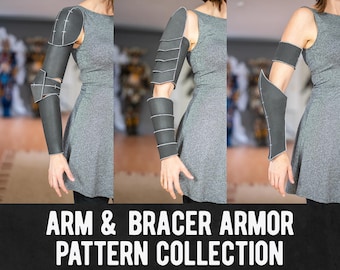 Arm Armor EVA Foam Cosplay Pattern Collection - 14 Different Designs - Digital Download PDF