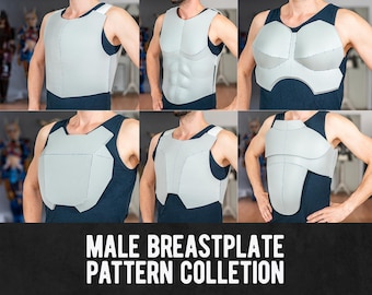 Colección de patrones de cosplay de espuma EVA para peto masculino - 6 diseños diferentes - Descarga digital en PDF