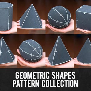 Collection de motifs de formes géométriques de base - 5 modèles différents - PDF à télécharger