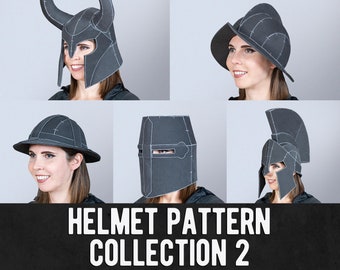 Colección 2 de patrones de casco de espuma EVA para cosplay: 5 diseños diferentes - Descarga digital en PDF