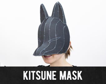 Patrón de máscara de zorro Kitsune - Descarga digital / PDF