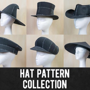 Hat Pattern Collection  - 6 Designs - Digital Download PDF