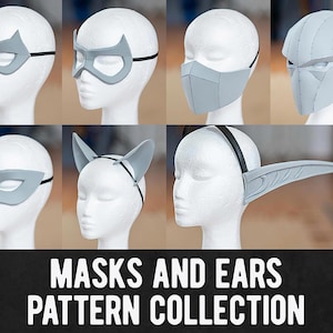 Masks and Ears EVA Foam Cosplay Pattern Collection - 10 Different Designs - Digital Download PDF