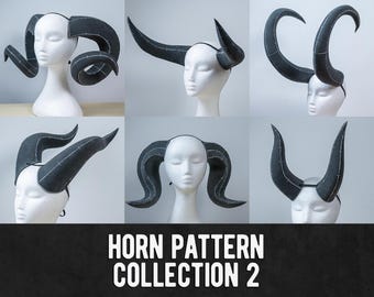 Horn Pattern Collection 2 - 7 Different Designs - Digital Download PDF