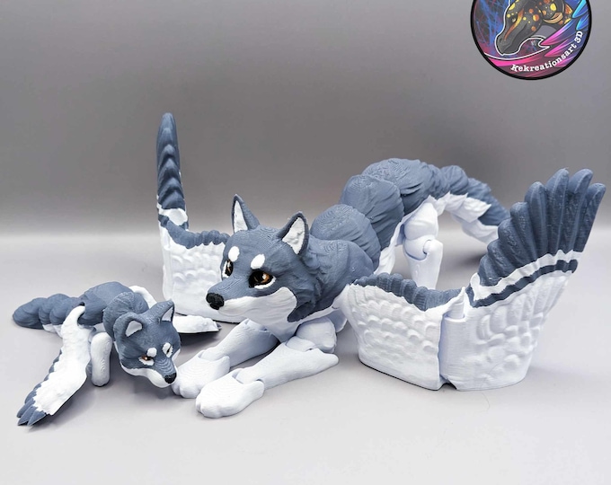 Featured listing image: Flexi winged wolf fidget large or small