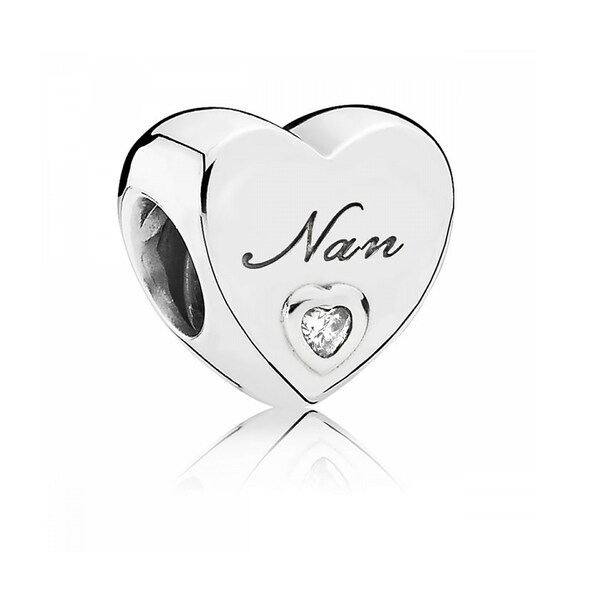 Pandora Moments Nan Charm Polished Heart Silver Charm Cherished Grandmothers Handcrafted Popular Pendants Perfect Gift For Her, S925 ALE