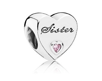 Sister Heart Pandora Charm Pink Crystal Trending Family Charms Unique Silver Gifts for Sisters Celebrate Your Bond with Love Jewellery UK