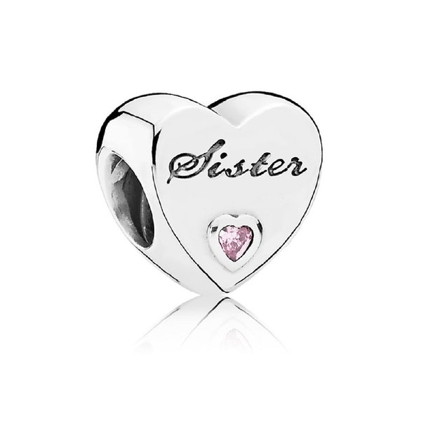 Sister Heart Pandora Charm Pink Crystal Trending Family Charms Unique Silver Gifts for Sisters Celebrate Your Bond with Love Jewellery UK