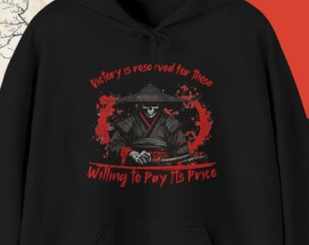 Samurai Graphic Hoodie – Japanese Warrior Design, Unisex Cotton Sweatshirt
