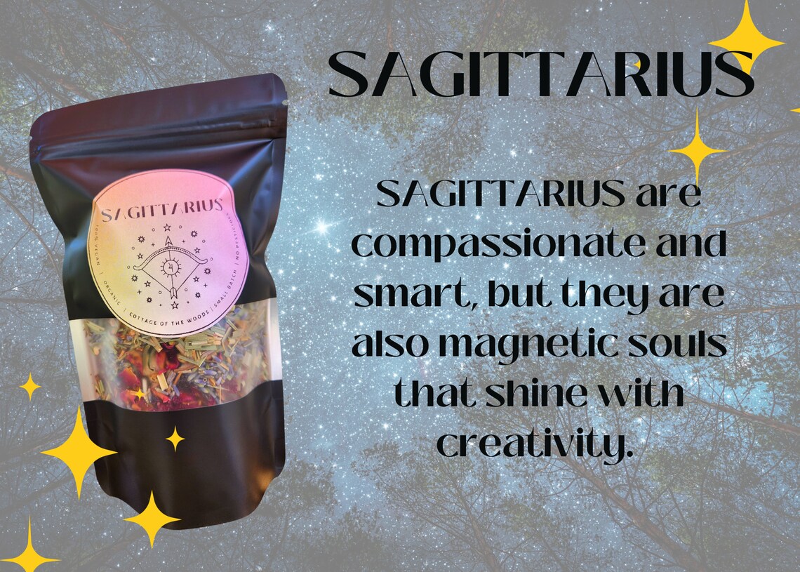 SAGITTARIUS Zodiac Signs Herbal Tea Blends Free of Pesticides