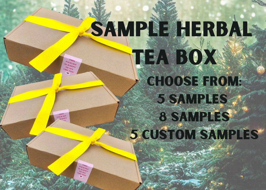 SAMPLE Herbal Tea BOX With Tea Infuser Spoon Holiday Gifts Vegan