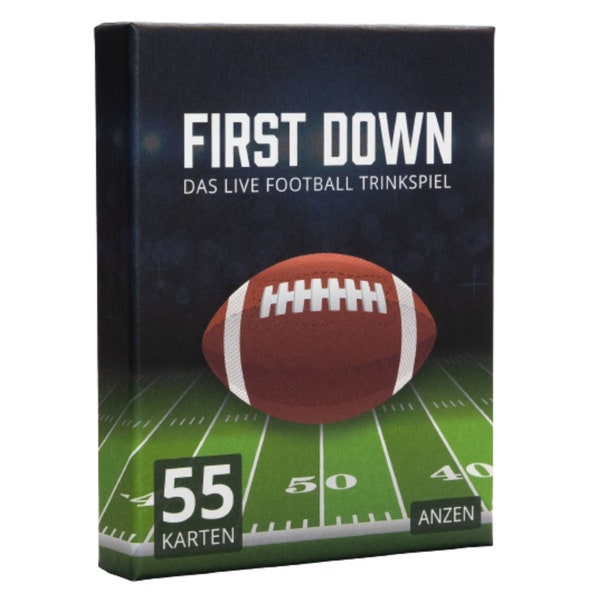 FIRST DOWN - Das Live American Football Trinkspiel | Kartenspiel | Geschenk für Footballfans | passend zu Spielen der NFL & Super Bowl