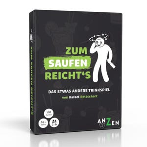 ZUM SAUFEN REICHTS – Das etwas andere Trinkspiel | 110 Karten für Erwachsene ab 18 | Partyspiel | Saufspiel | Geschenk Geburtstag für Männer
