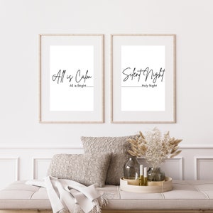 All is calm, All is Bright , Silent Night, Holy Night posters, Christmas posters, Festive printable, Christmas Printable Wall Art, Digital