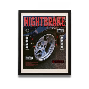 JDM Car Poster: Night Brake - Japanese Automotive Art (Digital Download)