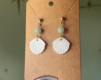 Aquamarine Dangle Drop Earrings - Mermaidcore Earrings - PVD Gold Plated Earrings