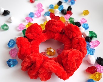 Gift For Mum, Knit hair accessories, gift for her, Crochet scrunchies,Soft elastic hair ties