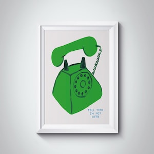 David Shrigley - I&#39;m not here • Sarcastic Wall Art • Bold Home Decor • Graphic Humor • Offbeat Gift Idea • Playful Illustration • Art Gift