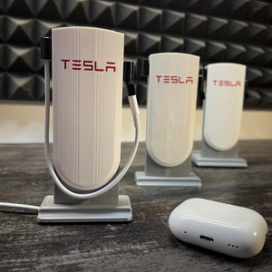GRATIS VERZENDING Tesla Supercharger V4-beeldje tafelmodel met houders voor telefoon of airpods pro