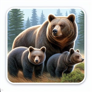 Grizzly Bear waterdichte vinyl sticker, UV-bestendige sticker, auto vrachtwagen venster bumper sticker sticker