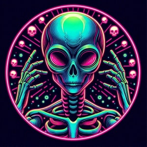 Alien Sticker | Waterproof, UV Resistant, Vinyl  Sticker Decal
