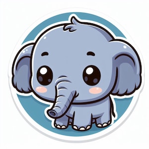 Elefante / Calcomanía de vinilo resistente al agua y a los rayos UV