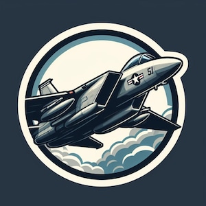 Pegatina Jet Fighter / Impermeable, Resistente a los rayos UV, Calcomanía de pegatina de vinilo