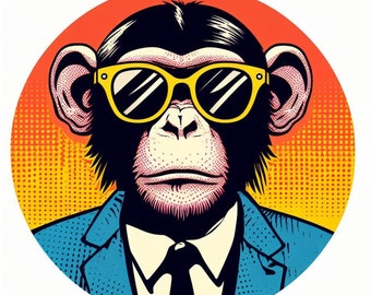 Monkey Sticker | UV Resistant, Waterproof Vinyl Decal