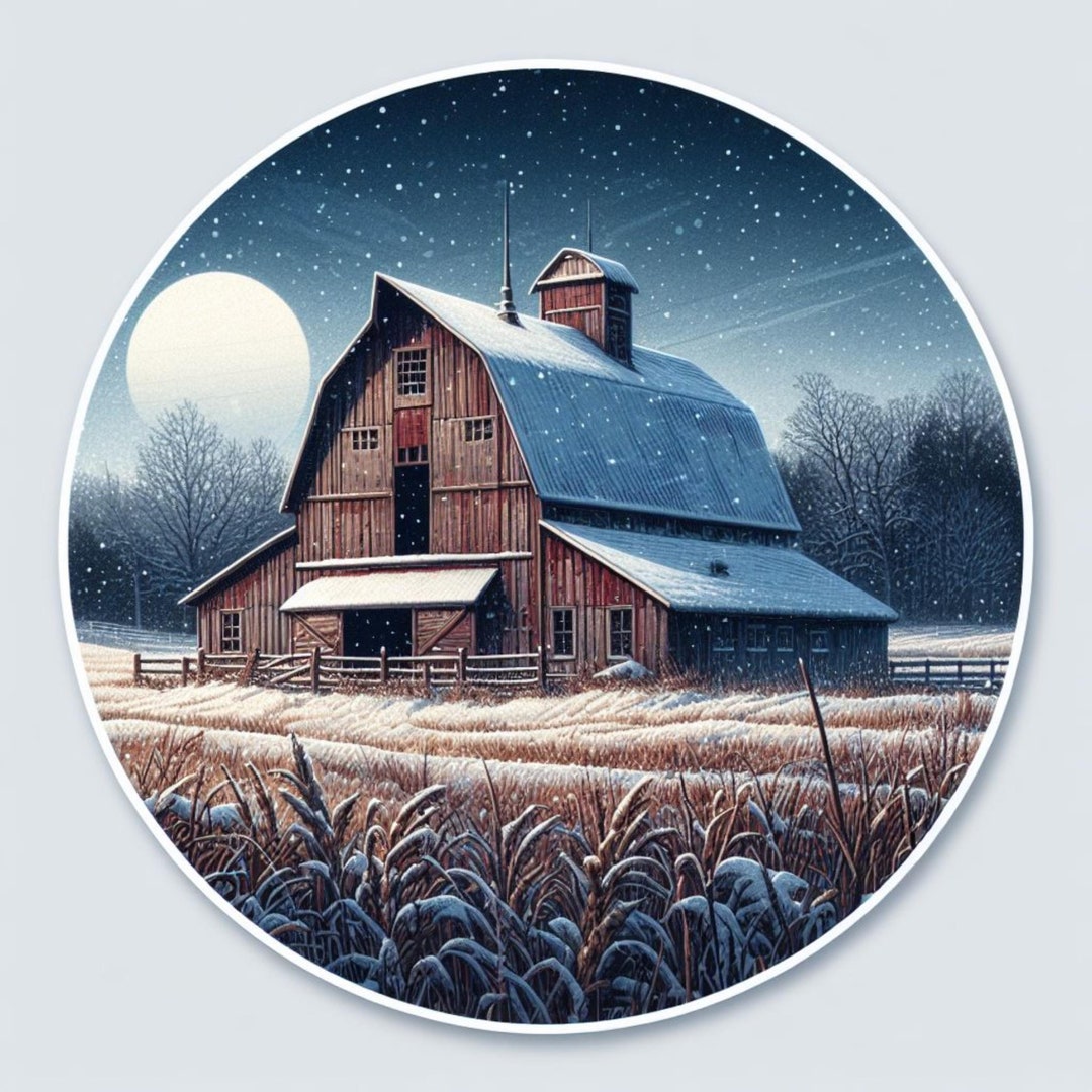 Barn Scenery Sticker | Waterproof Vinyl Decal - Etsy